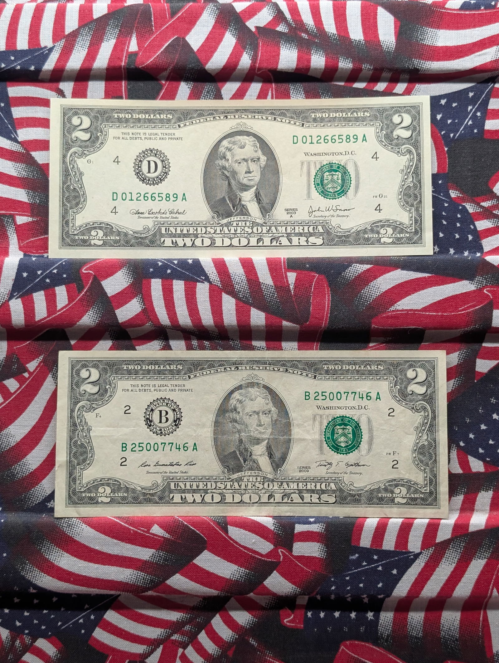 Lot of Two (2) $2 FRN (2003-A & 2009) (1 of 6)