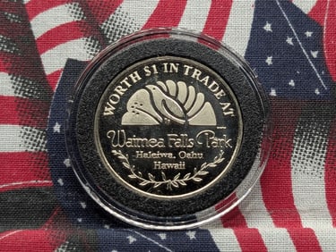 Waimea Falls Park Discovery Dollar Good for One Dollar in trade Waimea Falls Park Hawaii
