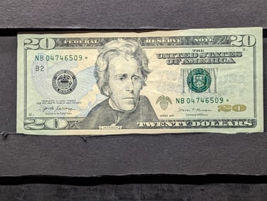 2017 U.S. $20 Federal Reserve Star Note, NB 04746509*