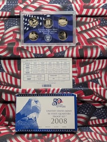 2008-S US State Quarter Proof Set 5 Coins In OGP w/COA