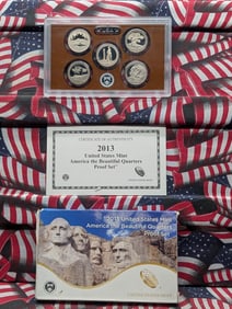 2013-S US America the Beautiful Quarter Set 5 Coins In OGP w/ COA