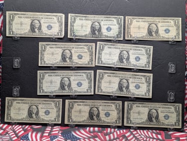 Lot of Ten (10) $1 1935-G Silver Certificates