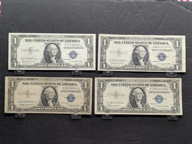 Lot of Four (4) $1 1935-H Silver Certificates