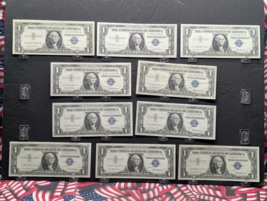 Lot of Ten (10) $1 1957 Silver Certificates