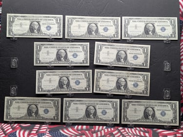 Lot of Ten (10) $1 1957-A Silver Certificates