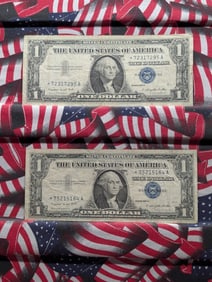 Lot of Two (2) $1 1957-A Silver Certificate Star Notes