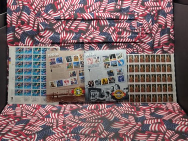 Folder w/Four Assorted Full Sheets US Postal Stamps All MOGNH