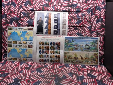 Folder w/Four Assorted Full Sheets US Postal Stamps All MOGNH