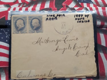 (2) 1887 Franklin Stamps w/ Notes inside
