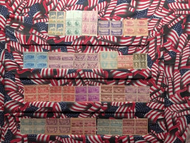 (19) Assorted US 4 Block Stamps MOGNH, (1) Mint Plate Block, (1) 1/2 Cent 4 Block Rare