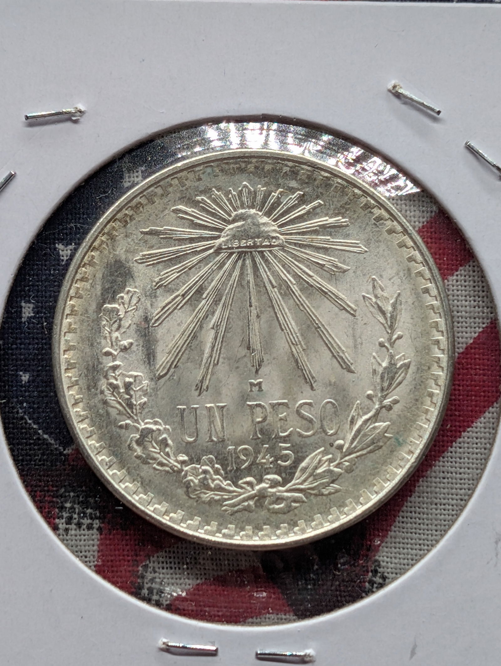 1945-M Mexico 1 Peso - 72% Silver, 16.66 Gr. (1 of 3)