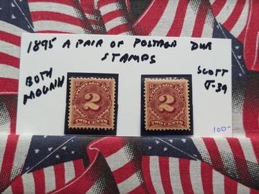 (2) 1895 Postage Due Stamps J38-39 MOGNH