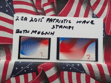 (2) 2015 Patriotic Wave Stamps MOGNH
