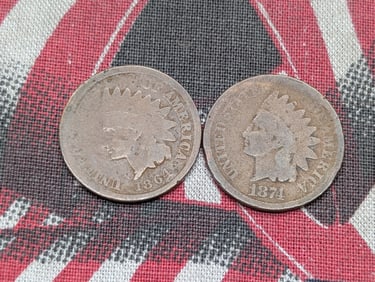 Lot of Two (2) Indian Head Pennies (1864, 1874)