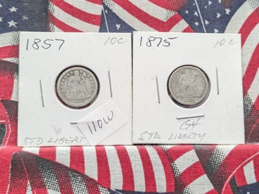 Lot of Two (2) Seated Liberty Dimes (1857 & 1875)