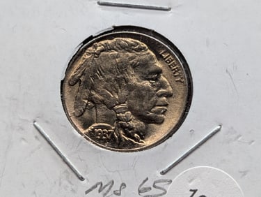 1937-D Buffalo Nickel w/Full Horn & Split Tail