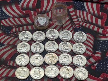 Roll of 1960 Franklin Half Dollars - BU