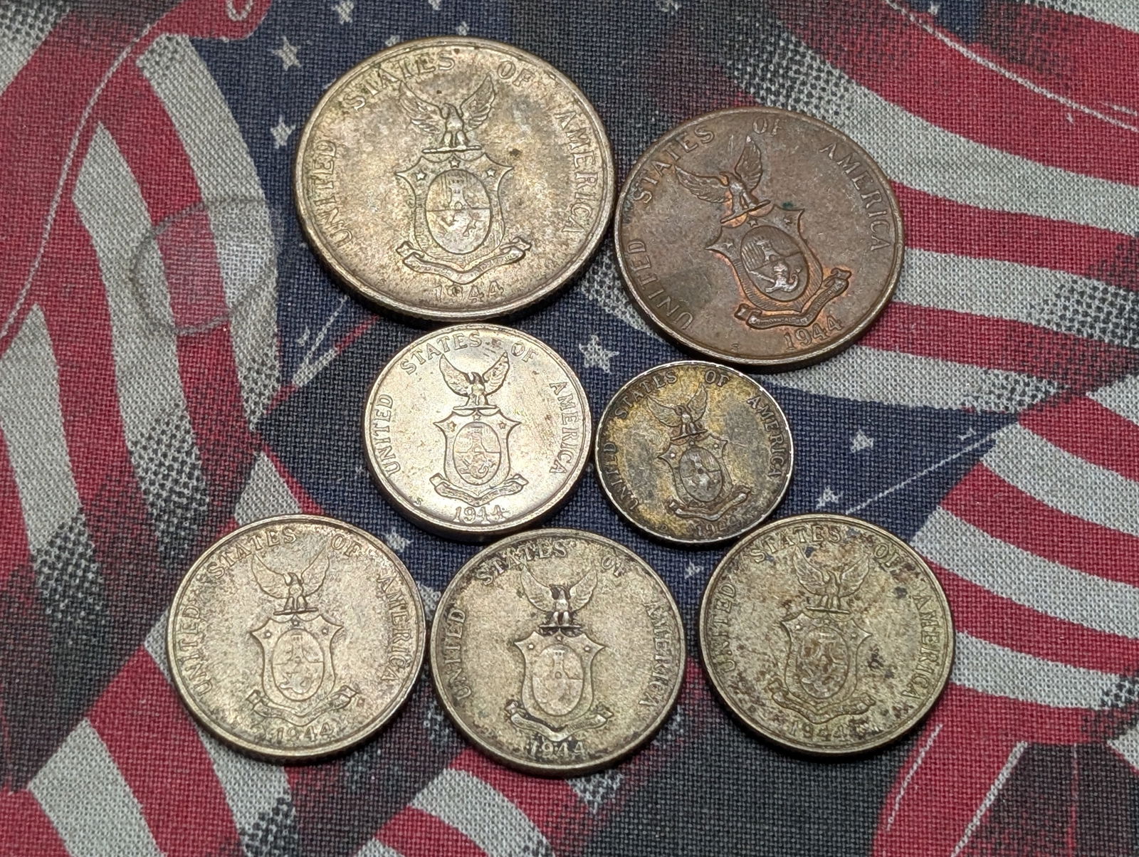 Lot of Eight (7) Vintage Coins from the Philippines - (1) 75% Silver 50 Centavo 10 Gr., (3) 20 (1 of 2)