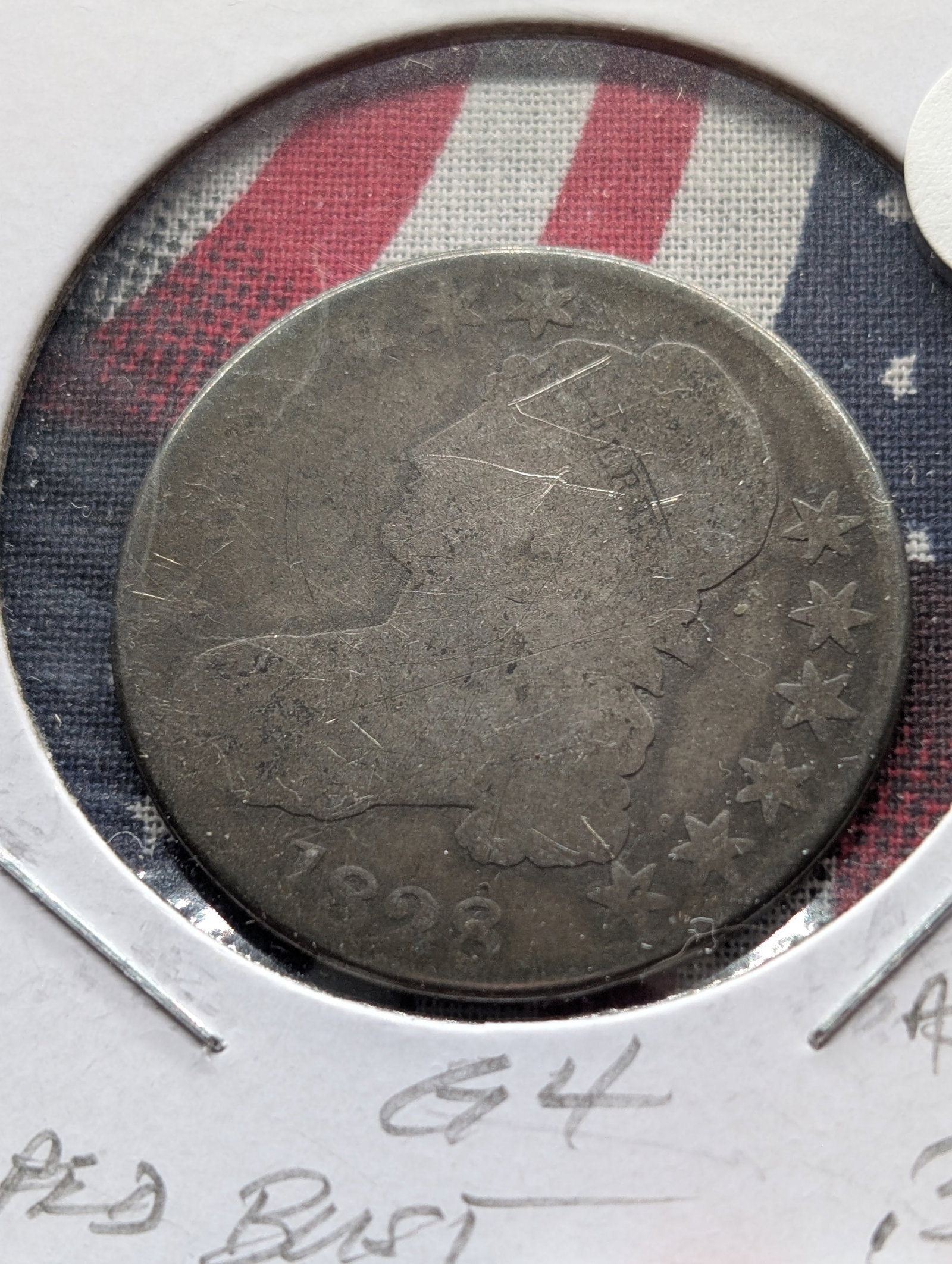 1828 Capped Bust Half Dollar - 89.3% Silver & 13.48 Gr.: 1828 Capped Bust Half Dollar - 89.3% Silver & 13.48 Gr.