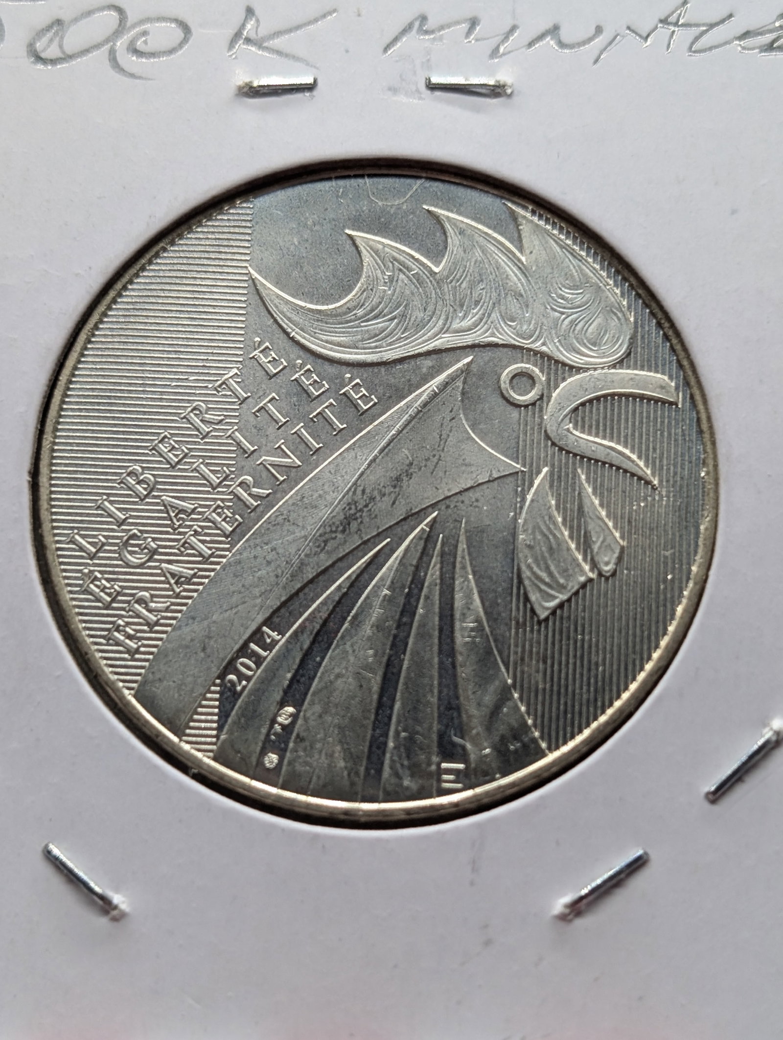 2014 France 10 Euro Rooster Coin - 33.3% Silver & 17 Gr.: 2014 France 10 Euro Rooster Coin - 33.3% Silver & 17 Gr.