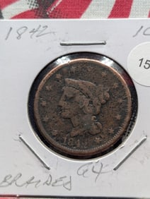 1842 Braided Hair Large Cent