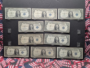 (10) 1935-E US One Dollar Federal Reserve Silver Certificates