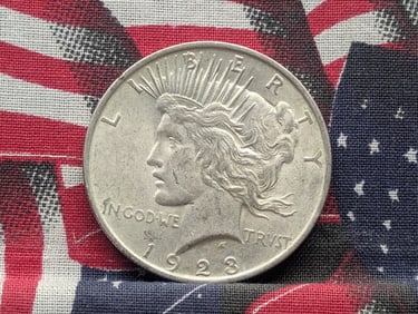 1923 Peace Silver Dollar w/ Whisker Cheek Jam