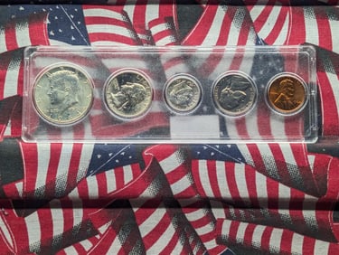 1964 Year Coin Set in Whitman Case - Includes Three 90% Silver Coins