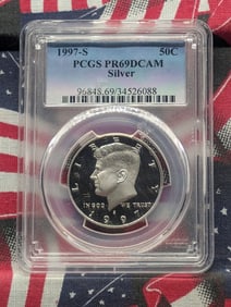 1997-S PROOF Kennedy Silver Half Dollar - PCGS PR69 DCAM - 90% Silver