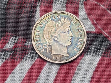 1913 Barber Silver Dime - VF
