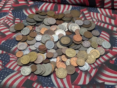 Bag of 1.12 Lbs. of Various Vintage & Modern World Coins