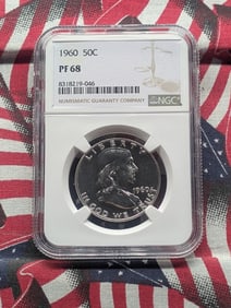 1960 PROOF Franklin Silver Half Dollar - NGC PF68