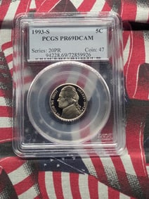 1993-S PROOF Jefferson Nickel - PCGS PR69 DCAM