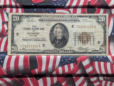 1929 Series $20.00 Richmond, Virginia National Currency Note