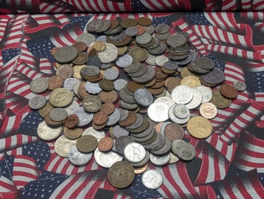 Bag of 1.12 Lbs. of Various Vintage & Modern World Coins