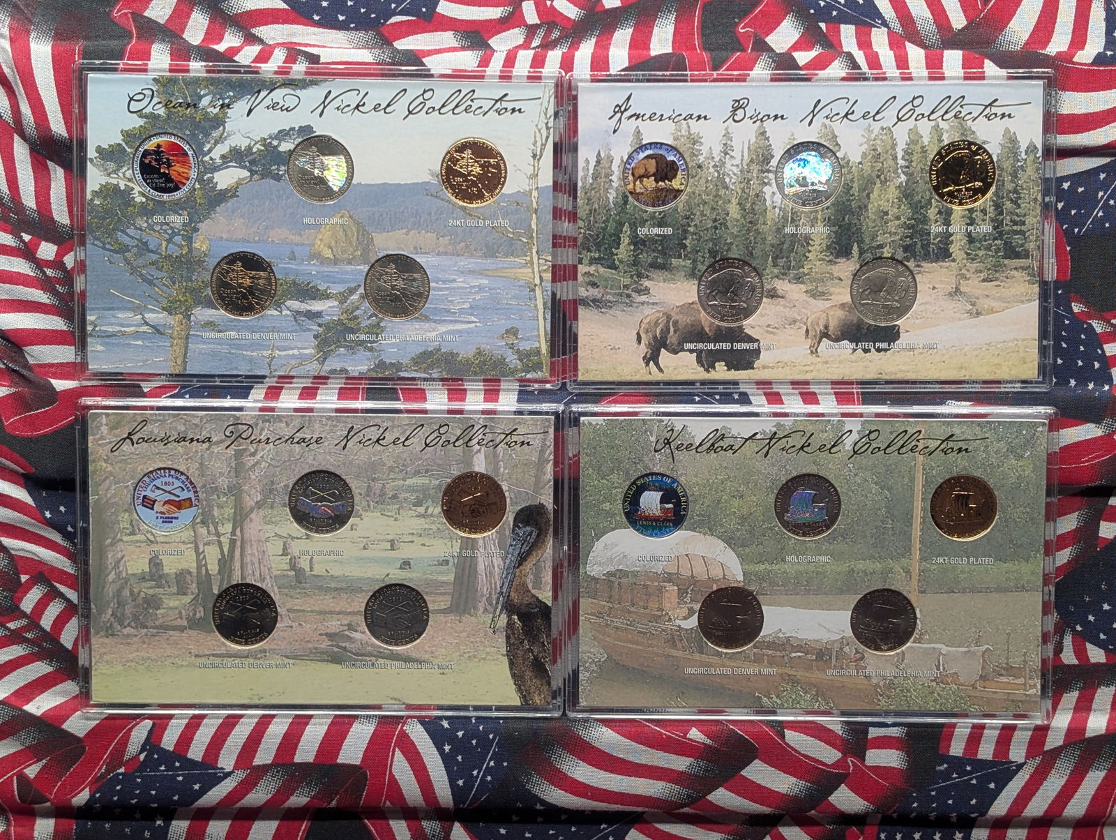 2004 & 2005 Both P&D Westward Journey Nickel 5-Coin Set Collection in Display - UNC, 24k Gold (1 of 9)