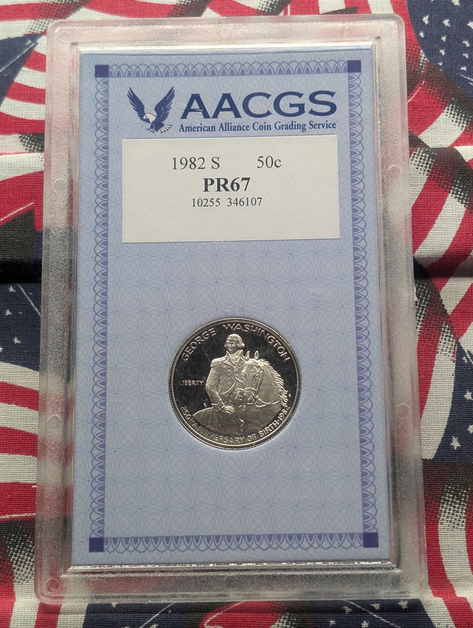 1982-S PROOF George Washington 90% Silver Half Dollar - AACGS Cert. PR67 (1 of 4)