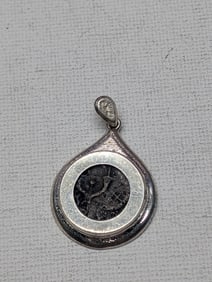 Judea Jannaeus c.104-76 Prutah - Widow's Mite w/ Double Cornucopia *RARE TYPE* Set in a STERLING