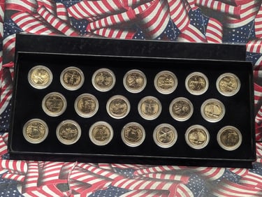 1999 & 2000-P&D 24k Gold LAYERED Statehood Quarter Collection in Display Box w/ COA