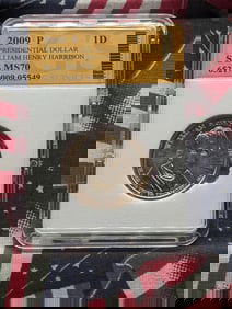 2009-P Wiliam Henry Harrison Presidential Dollar - SGS Cert. MS70