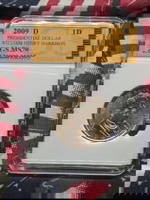 2009-D Wiliam Henry Harrison Presidential Dollar - SGS Cert. MS70