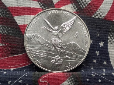1 Oz. .999 PURE SILVER 2012 Mexico Libertad Coin