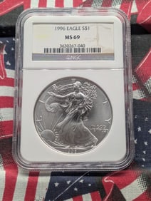 1996 American Silver Eagle - NGC MS69