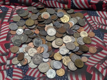 Bag of 2.4 Lbs. of Various Vintage & Modern World Coins