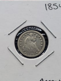 1854 Seated Liberty Half Dime With Arrows