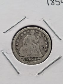 1854 Seated Liberty Dime With Arrows
