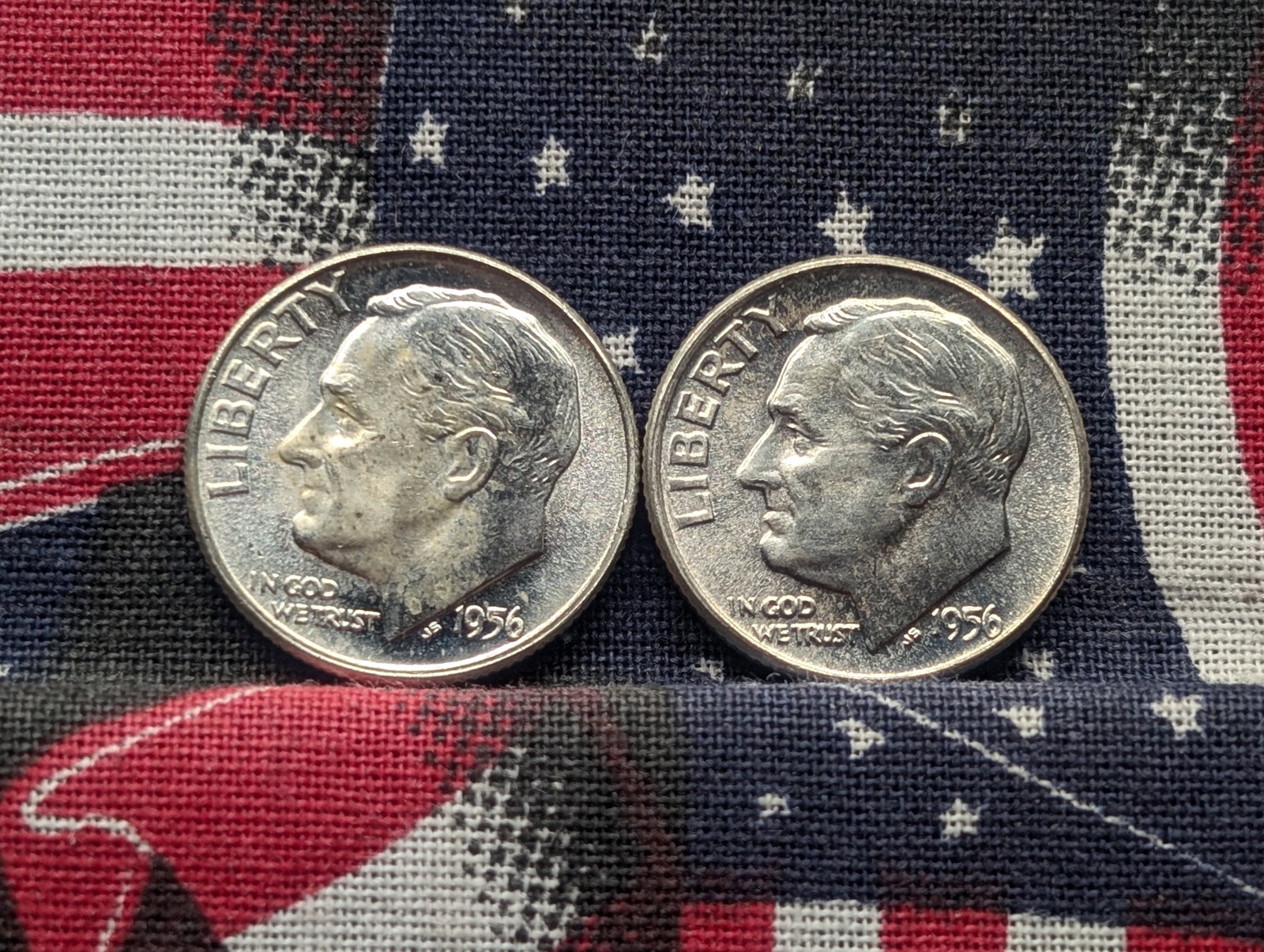 1956 P&D Roosevelt Dimes - Both 90% Silver: 1956 P&D Roosevelt Dimes - Both 90% Silver