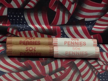 Four Various Dated *BU* Rolls Lincoln Memorial Cents - Bank Wrapped