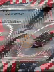 1950 PROOF Lincoln Wheat Cent - PCGS PR67 RD