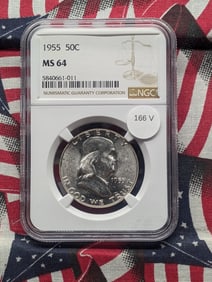 1955 Franklin Half Dollar, NGC MS 64